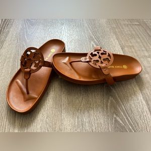 Brown Tory Burch Cloud Sandals